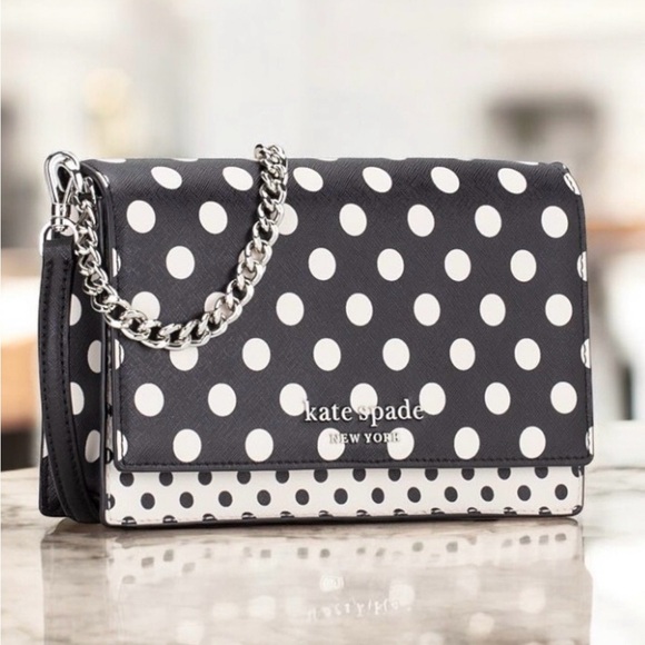 kate spade Handbags - Kate Spade Black and White Polka Dot Crossbody Bag